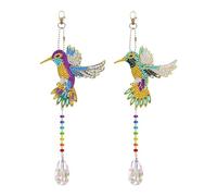 Annewi Diamond Painting Suncatcher Wind Chime, Double Sided Art Suncatchers, 5D Crystal Painting Wind Chimes Kit for Chandelier, Window, Car, and Christmas Tree