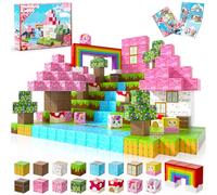 Annexfun Magnetic Blocks - 100PCS Magnetic Building Blocks Unicorn Cubes Tiles for Montessori Toddler Birthday Gifts Stacking STEM Sensory Toys Kids for 3 4 5 6 7 8 9 10 Years Old Girls