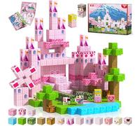 Annexfun Magnetic Building Blocks-100PCS Magnetic Blocks Cubes Tiles, Building Princess Castle Garden STEM Cubes Construction Toys for Kids Girls Ages 3 4 5 6 7 8 9 10 Birthday Gifts