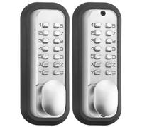 ANNFUZ 100% Mechanical Keyless Entry Door Lock Knob, Double-Sided Keypad and Knob for Outdoor Gate Door Lock,Combination Front Gate Lock Set for Outdoor Fences,Garden,No Battery (Pearl Chrome)