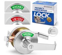 ANNFUZ Bathroom Privacy Indicator Handle Lock, Vacant Occupied Bathroom Lock with Large Indicator for Men Women Restroom Vacant or in-Use, Occupied Sign for Public Bathroom Door Lever(Satin Nickel)