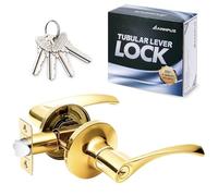 ANNFUZ Entry Door Handle with Lock and Keys,Front Door Exterior Door Lever,Not Keyed Alike Reversible Lever for Right & Left Side,for Front Entrance and Bedrooms