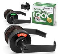 ANNFUZ Vacant Occupied Bathroom Door Handle Lock,Indicator Privacy Lever,Occupied Deadbolt,Commercial Door Handle Lock for Public Restrooms (Matte Black, 70mm)