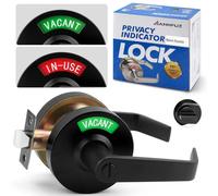 ANNFUZ Vacant or in-Use Privacy Bathroom Door Lock with Handle,Occupied Bathroom Lever Lock with Large Indicator Sign,ANSI Grade 2 Commercial Door Handle,for Public Restrooms Office Hospital