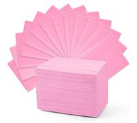 Annhua 60 Pcs Dental Bibs Disposable Tattoo Bibs, 13" X 18" Splashproof Dentist Bib Sheets 3 Ply for Dental Clinic, Beauty Salons, Nail Art, Tattoo Preparation, and General Cleaning - Pink