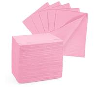 Annhua Dental Bibs 90 Pcs Waterproof Tattoo Bibs with 3 Ply, 13 x 18 Inches Disposable Nail Mats for Tattoo Supplies| Nail Salon| Dental Clinic| Patient Feeding - Pink