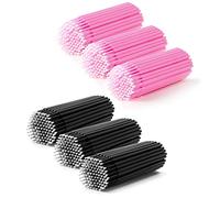 Annhua Micro Applicator Brushes 600 PCS, Bendable Micropore Brushes for Eyelash Extensions, Nail Art & Makeup Application | Black and Pink