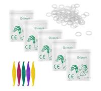 Annhua Orthodontic Elastic Bands 500 Pcs Braces Bands with 5 Pcs Placers, Rubber Dental Elastics for Teeth Gap, Braces, and Crooked Teeth (Chipmunk 1/8" 4.5OZ)