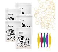 Annhua Orthodontic Elastic Bands 500 Pcs Braces Bands with 5 Pcs Placers, Rubber Dental Elastics for Teeth Gap, Braces, and Crooked Teeth (Monkey 3/8" 3.5OZ)