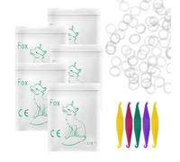 Annhua Orthodontic Elastic Bands 500 Pcs Braces Bands with 5 Pcs Placers, Rubber Dental Elastics for Teeth Gap, Braces, and Crooked Teeth (Fox 1/4'' 4.5OZ)