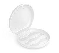 Annhua Retainer Case Magnetic Mouth Guard Case with Vent Holes, Portable Retainer Box for Invisible Braces, 3.35"×0.79" Aligner Case for Pockets and Backpacks - White