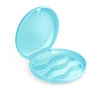 Annhua Retainer Case Magnetic Mouth Guard Case with Vent Holes, Portable Retainer Box for Invisible Braces, 3.35"×0.79" Aligner Case for Pockets and Backpacks -Light Blue