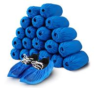 Annhua Shoe Covers Disposable 200 Pcs Non-Woven Fabric Overshoes with Elastic Band, Blue Non-Slip Shoe Protector Covers for Indoor and Outdoor Usage - One Size Fits All