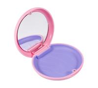 Annhua Slim Retainer Case with Mirror Partial Denture Box with Magnetic Closure, Thickness 0.78 Inches Retainer Box with Silicone Textured Liner, Portable Aligner Case for Travel - Pink