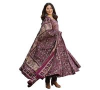 ANNI DESIGNER Rayon Anarkali Printed Kurta with Pants and Dupatta Kurta Set for Women with Anarkali Suit Dupatta Cotton Stylish Kurti Set for Women, multicoloured, M