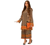ANNI DESIGNER Rayon Printed Straight Kurta with Palazzo | Stylish Kurta Set for Women | Co-Ord Set with Dupatta | Party & Casual Wear Kurti Set | Ethnic Dress for Women, Beige, L