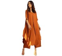 ANNI DESIGNER Women's Pure Cotton Kurta Set, Rust, A-Line, Kurta with Pants, Ethnic Two-Piece Set, Casual and Office Wear, Coord Set for Women, Stylish Dress, rust-coloured, 20