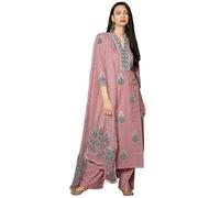 ANNI DESIGNER Women's Rayon Kurta with Pants and Dupatta, Purple, XXL