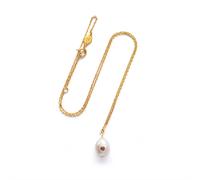 ANNI LU Baroque Pearl Necklace Goldplated Brass 180-02-31 - Woman - Brass Gold 40 cm