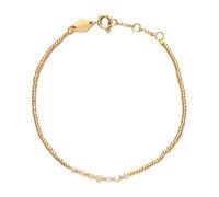 ANNI LU Bead & Gem Bracelet Goldplated Brass 180-01-16 - Woman - Brass Gold/White 16 cm