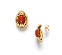 ANNI LU Cherry on Top Earrings 18 ct. Goldplated Brass 252-30-48 - Woman - Brass Gold/Red