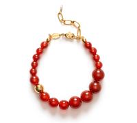 ANNI LU Float Bracelet Goldplated Brass 261-10-10 - Woman - Brass Gold/Red 16 cm