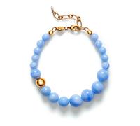 ANNI LU Float Lace Agate Bracelet 18 ct. Goldplated Brass 252-10-20 - Woman - Brass Blue 16 cm