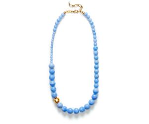 ANNI LU Float Lace Agate Necklace Goldplated Brass 252-20-38 - Woman - Brass Blue/Gold 40 cm