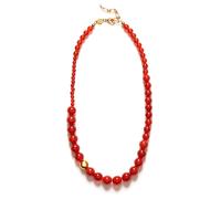 ANNI LU Float Necklace Goldplated Brass 261-20-39 - Woman - Brass Gold/Red 40 cm