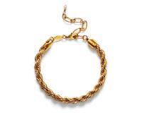 ANNI LU Golden Rope Bracelet 18 ct. Goldplated Brass 252-10-07 - Woman - Brass Gold 16 cm