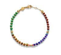 ANNI LU Magic Moments Striped Horizon Bracelet Goldplated Brass 252-10-09 - Woman - Brass Multicoloured 16 cm