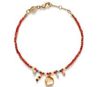 ANNI LU Maroon Harmony Bracelet 18 ct. Goldplated Brass 242-10-15 - Woman - Brass Red 16 cm