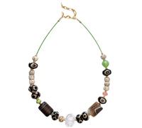 ANNI LU Sandy Stone Necklace 18 ct. Goldplated Brass 222-20-25 - Woman - Brass Brown 39 cm