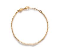 ANNI LU Slim Pearly Bracelet 18 ct. Goldplated Brass 252-10-04 - Woman - Brass Gold/White 16 cm