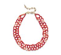 ANNI LU Tattoo Choker Necklace Goldplated Brass 241-20-48 - Woman Red