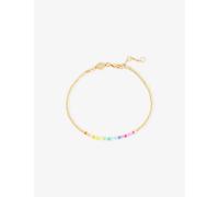 Anni Lu Womens Anni Lu Golden Rainbow 18ct Gold-Plated Brass and Glass Bead Bracelet Gold