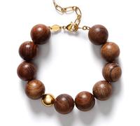 ANNI LU Woody Bracelet Wood 262-10-16 - Woman - Brass Brown/Gold 17 cm