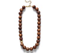 ANNI LU Woody Necklace Wood 262-20-38 - Woman - Brass Brown/Gold 44 cm