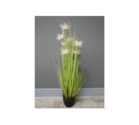 Annibells Artificial Large Grass Potted White Wild Flowers (2378)