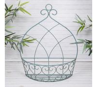 Annibells Blue Metal Ornate Vintage Wall Basket Planters (25813) - Small