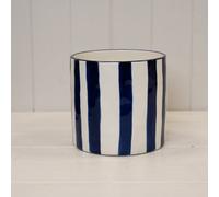 Annibells Blue & White Striped Ceramic Glazed Indoor Flower Pot (24833)