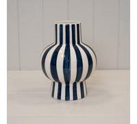 Annibells Blue & White Striped Ceramic Glazed Vase R (24689)