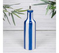 Annibells Blue White Striped Ceramic Olive Oil / Vinegar Cruet Bottle (25604)