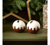 Annibells Ceramic Christmas Pudding Salt & Pepper Pots