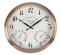 Annibells Copper Wall Indoor/Outdoor Garden Clock & Thermometer