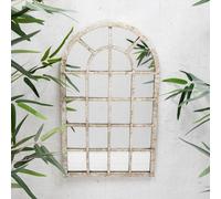 Annibells Distressed White & Cream Metal Arched Mirror (10291)