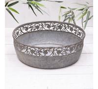 Annibells Galvanised Metal Lattice Oval Flower Pot (14881) - Large
