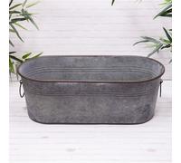 Annibells Galvanised Metal Oval Trough Planters Copper Style Edge (6780) - Large