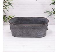Annibells Galvanised Metal Oval Trough Planters Copper Style Edge (6780) - Medium