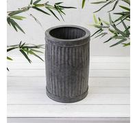 Annibells Galvanised Metal Round Ribbed Planters - Small